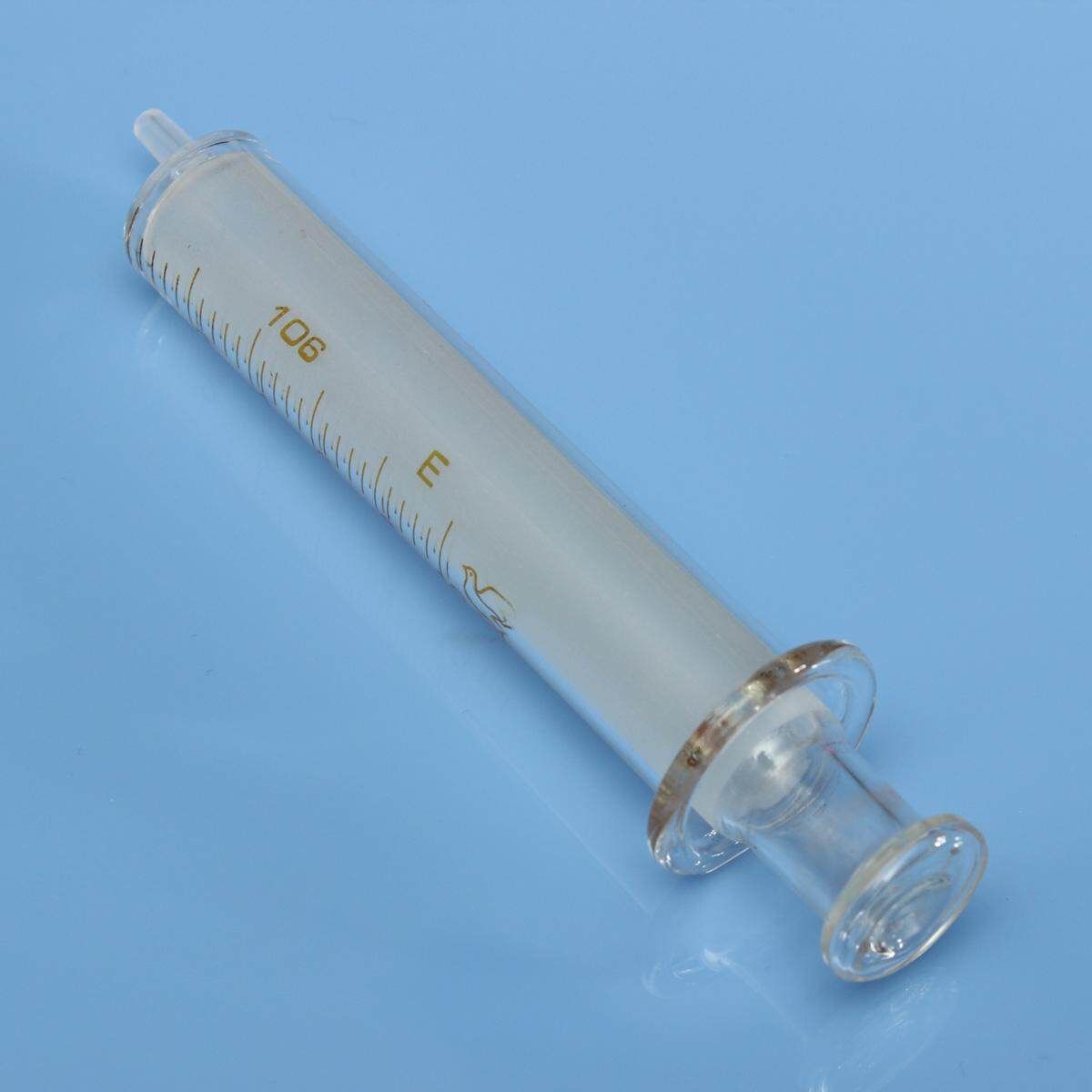 1 X 10mL Blue Glass Syringes Sampler Lab Glassware