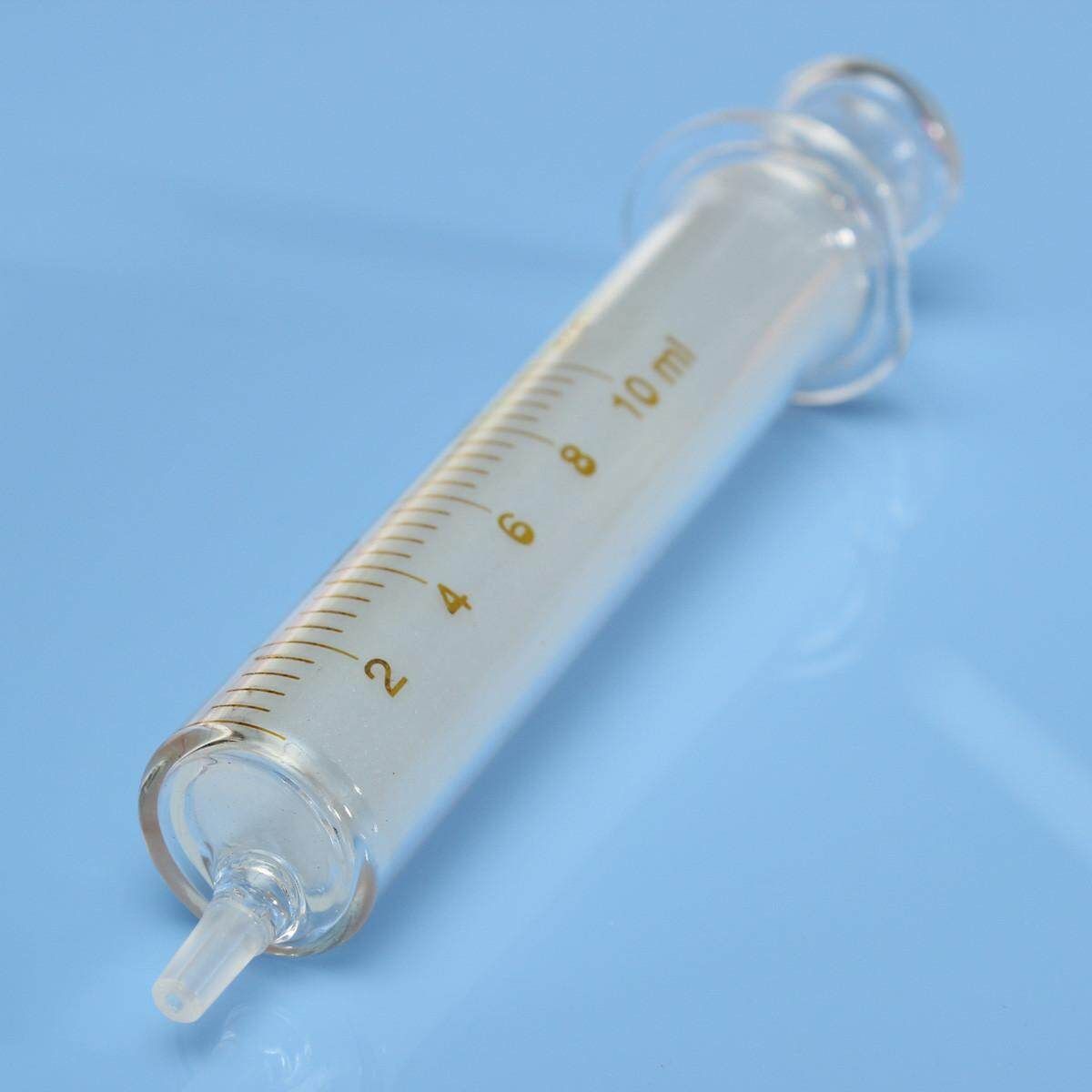 1 X 10mL Blue Glass Syringes Sampler Lab Glassware