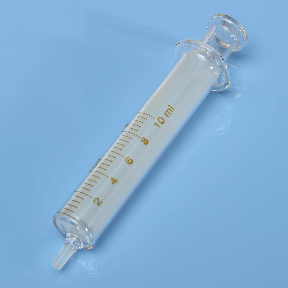 1 X 10mL Blue Glass Syringes Sampler Lab Glassware