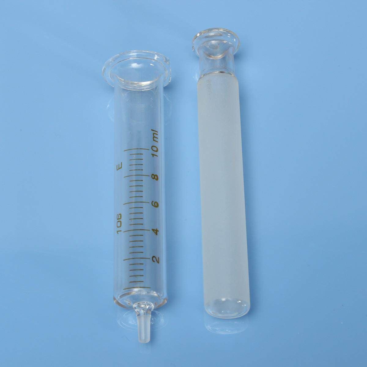 1 X 10mL Blue Glass Syringes Sampler Lab Glassware