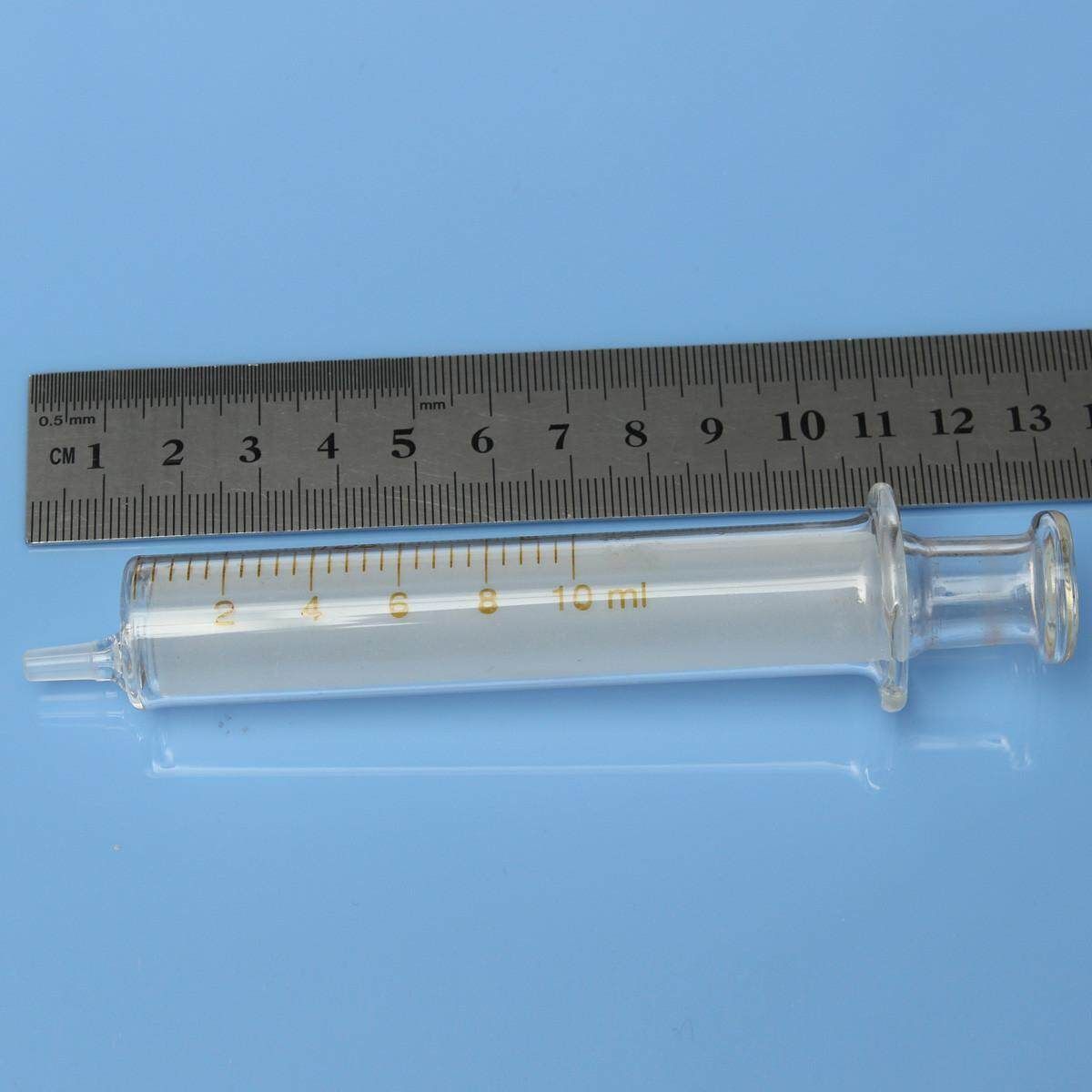 1 X 10mL Blue Glass Syringes Sampler Lab Glassware