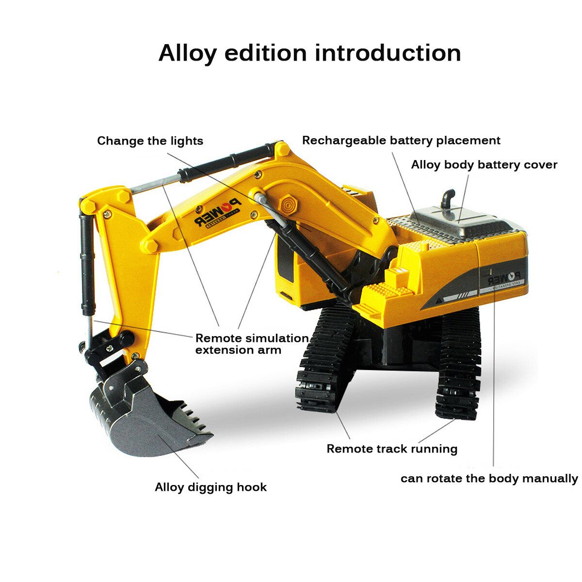 RC Trucks Excavator Bulldozer 1:24 Engineering Car Dump Truck Crane Electric Vehicle Toys With Light For Kids Gifts Track Alloy Version
