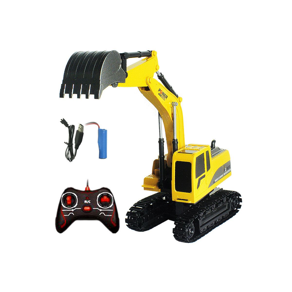 RC Trucks Excavator Bulldozer 1:24 Engineering Car Dump Truck Crane Electric Vehicle Toys With Light For Kids Gifts Track Alloy Version