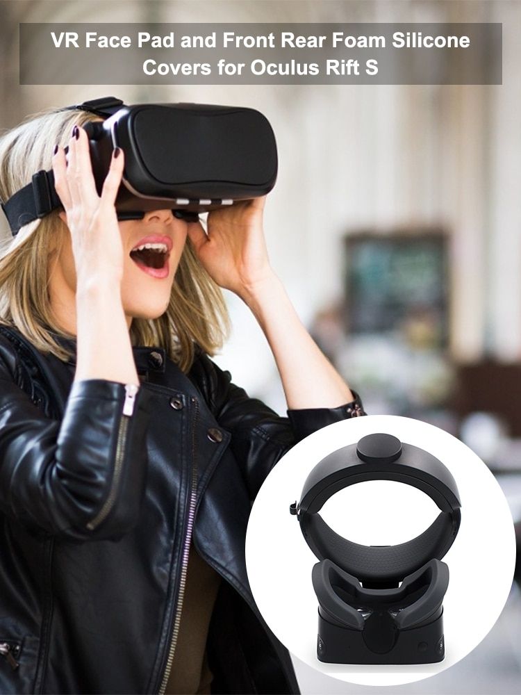 3 In1 VR Face Pad &Front Rear Foam Silicone Covers For Oculus Rift S VR Glasses Eye Mask Face Mask Skin Rift S Accessories