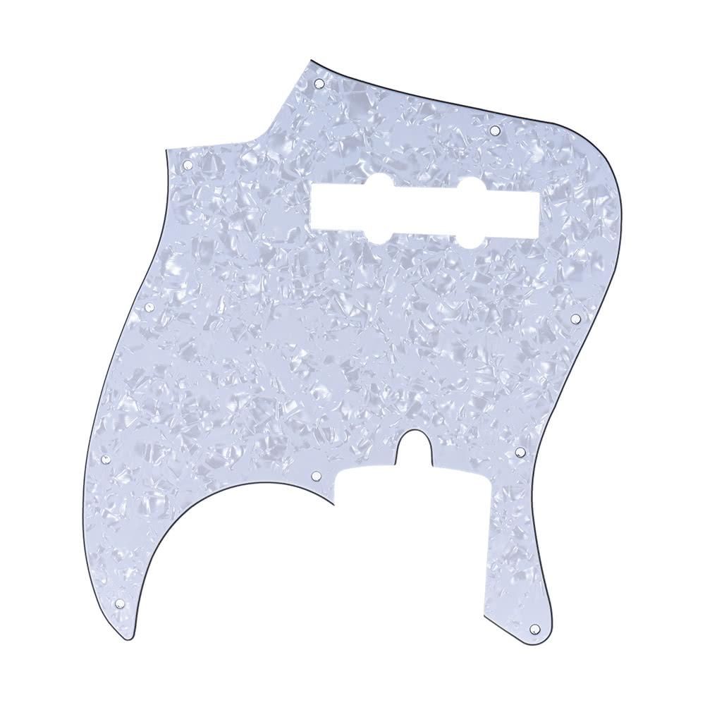 4Ply PVC JB Style Bass Pickguard Pick Guard Scratch Plate 10 Hole for Fender American/Mexico Made Standard Jazz Bass White Pearl