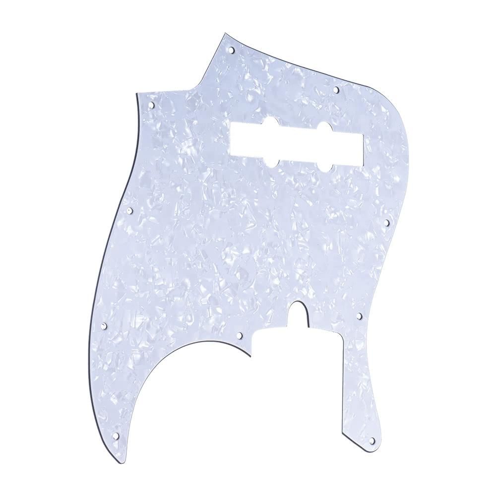 4Ply PVC JB Style Bass Pickguard Pick Guard Scratch Plate 10 Hole for Fender American/Mexico Made Standard Jazz Bass White Pearl