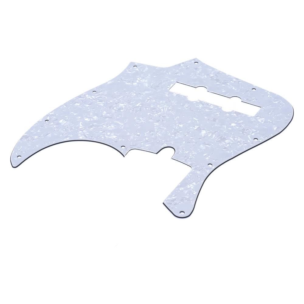 4Ply PVC JB Style Bass Pickguard Pick Guard Scratch Plate 10 Hole for Fender American/Mexico Made Standard Jazz Bass White Pearl