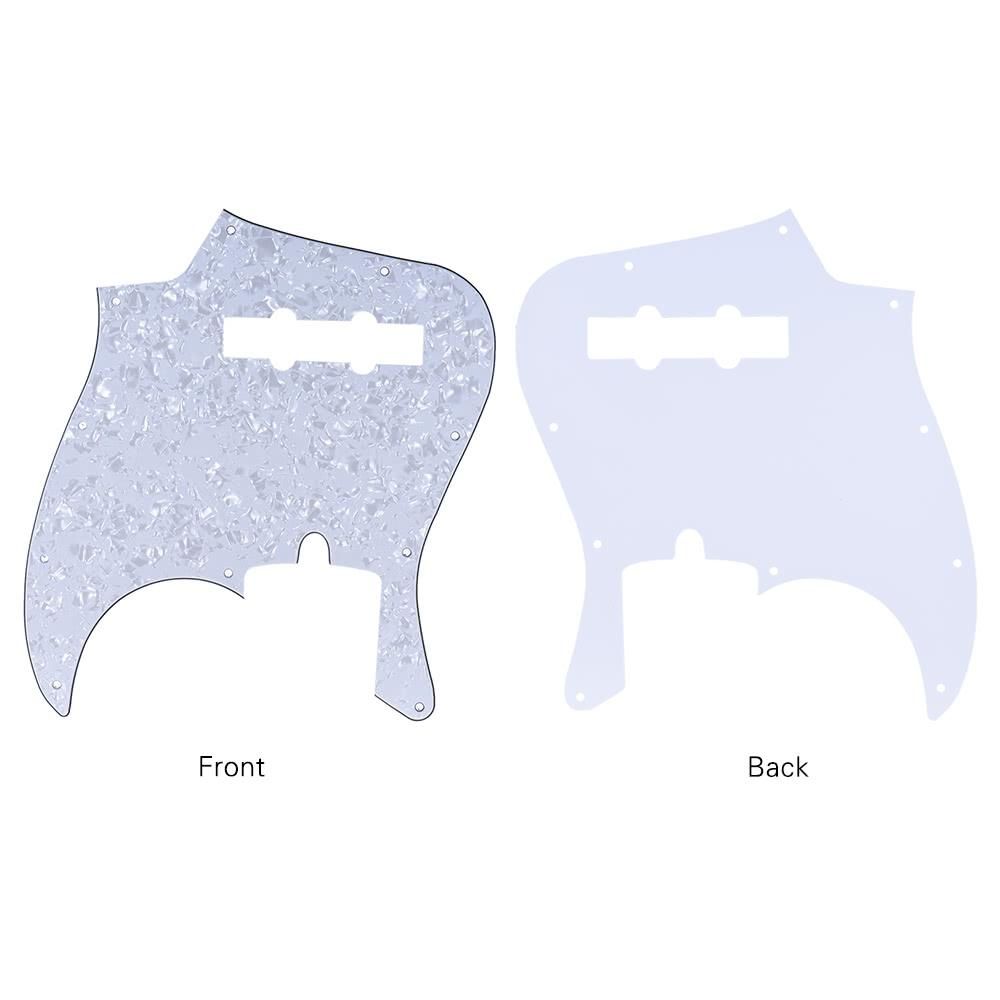 4Ply PVC JB Style Bass Pickguard Pick Guard Scratch Plate 10 Hole for Fender American/Mexico Made Standard Jazz Bass White Pearl