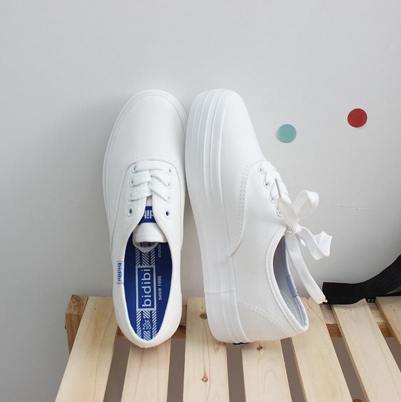 Little White Shoes Female 2021 Spring and Autumn Cloth Shoes Student Korean Edition Thick Sole Board