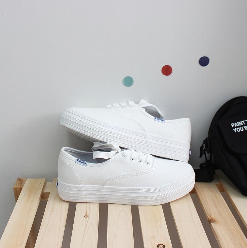 Little White Shoes Female 2021 Spring and Autumn Cloth Shoes Student Korean Edition Thick Sole Board
