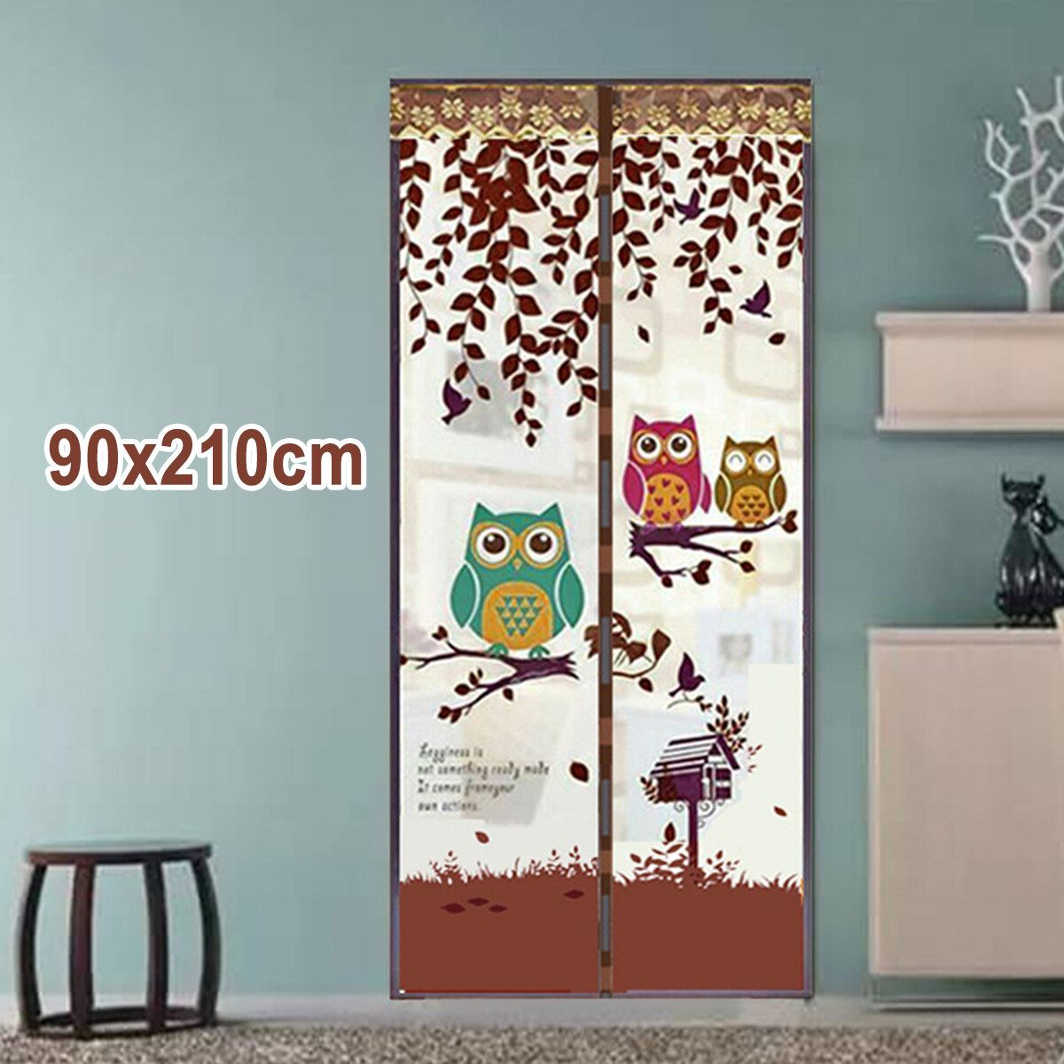 Magnetic Door Net Mosquito Screen Mesh Hands-Free Anti Bugs Insect Curtain Summe 90*210cm Coffee