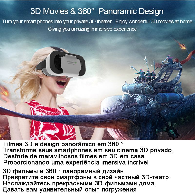VR Glasses 3D Virtual Reality Play Game Console  For Phone With Bluetooth Controller
