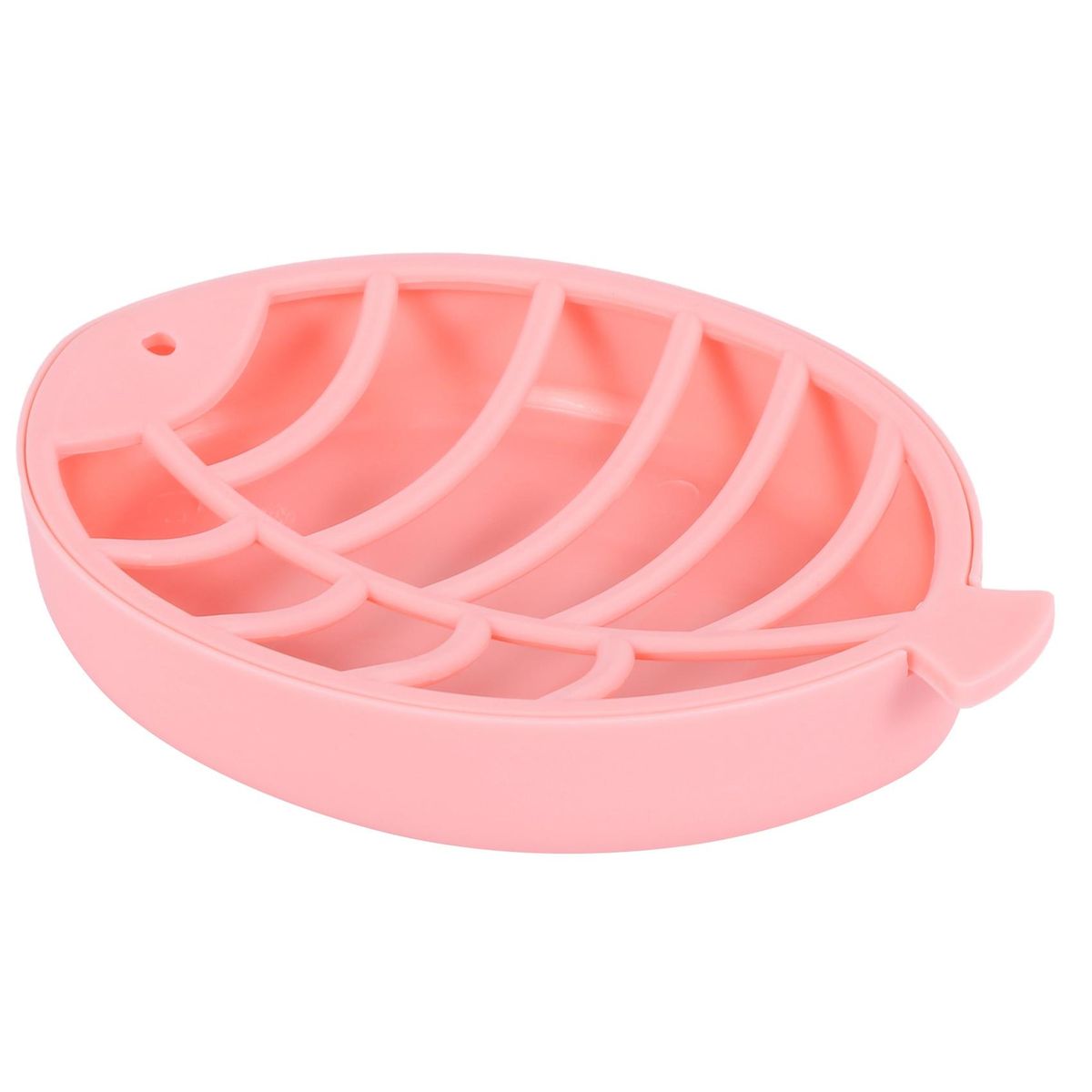 Fish-Shaped Soap Plastic Box Storage Container Soap Dish Saver Tray Holder Case Bathroom Gadgets,Pink
