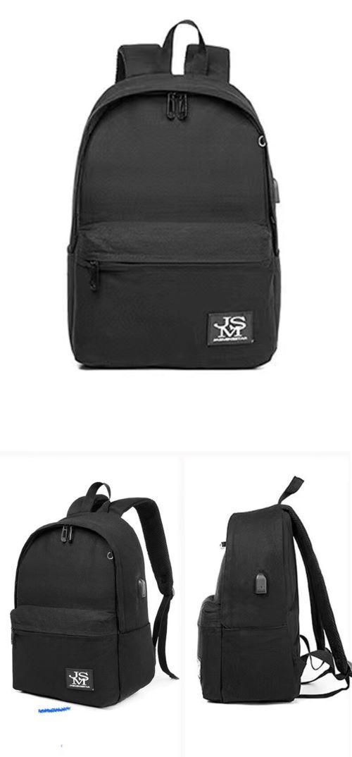 Unisex  Black 2pc School Backpack 17”