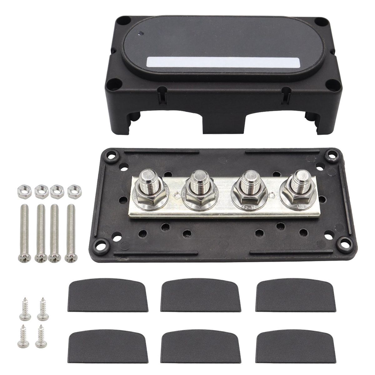4 Stud Power Distribution Block M8 M10 Heavy Duty M8 Black