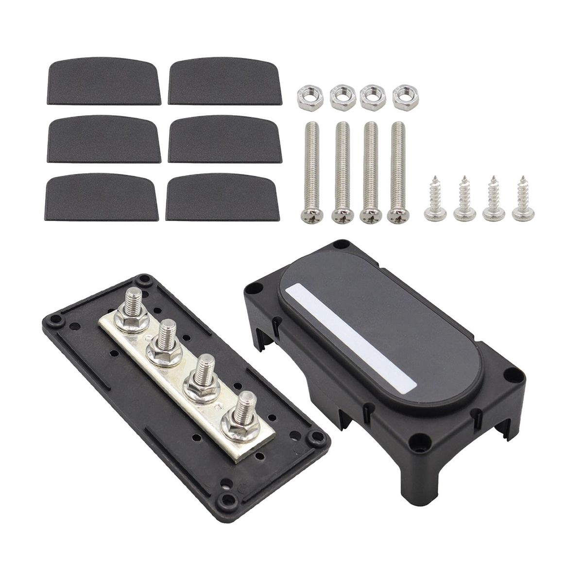 4 Stud Power Distribution Block M8 M10 Heavy Duty M8 Black