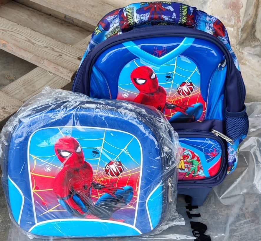 3 SET TROLLEY SPIDERMAN SCHOOL BAG ( MEDIUM SIZE)