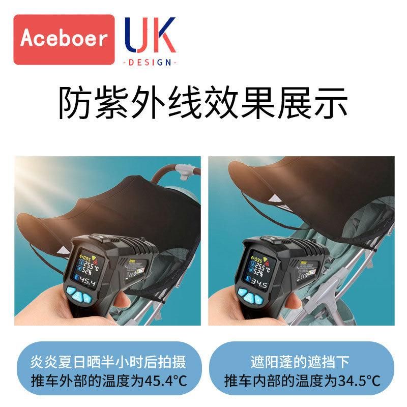 Baby stroller sunshade anti-ultraviolet multi-purpose baby full-capsule stroller mosquito net stroller shed cloth sunscreen accessories Standard Stroller Sun Canopy Black