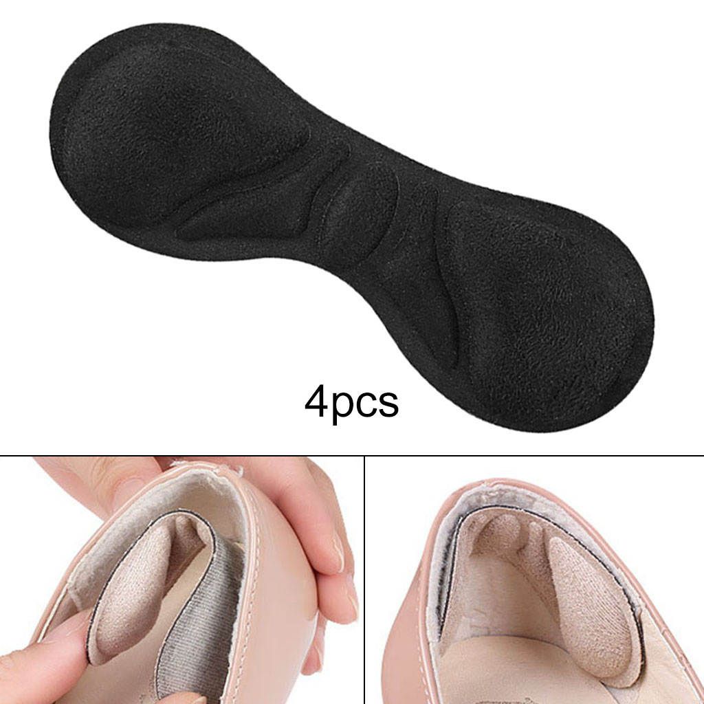 2 Pairs Soft Heel Cushion Pads Shoe Inserts Prevent Blisters Black