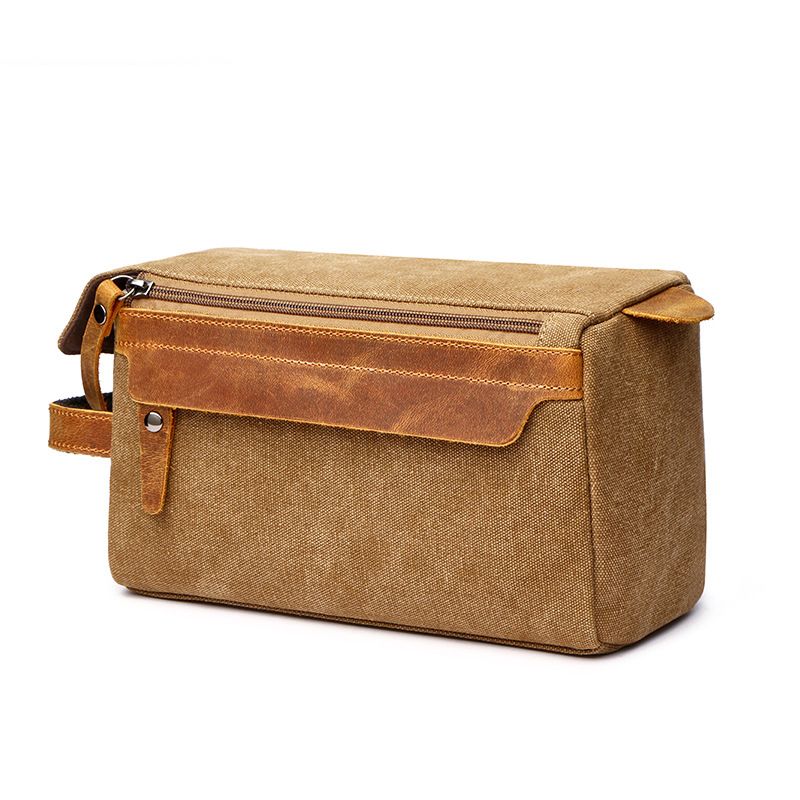 Toiletry Bag For Men Shaving Kit Bag Crazy Horse Leather