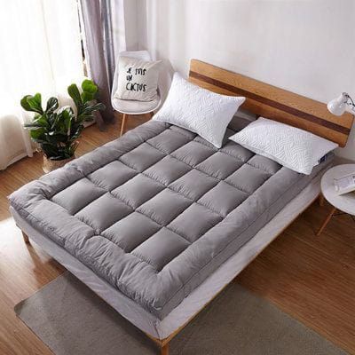 Luxe, Fluffy, Quality 6cm Super Thick, Mattress Topper- Gray