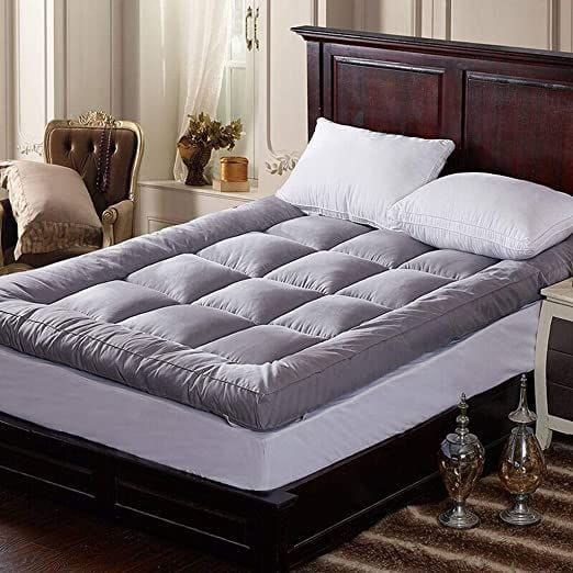 Luxe, Fluffy, Quality 6cm Super Thick, Mattress Topper- Gray