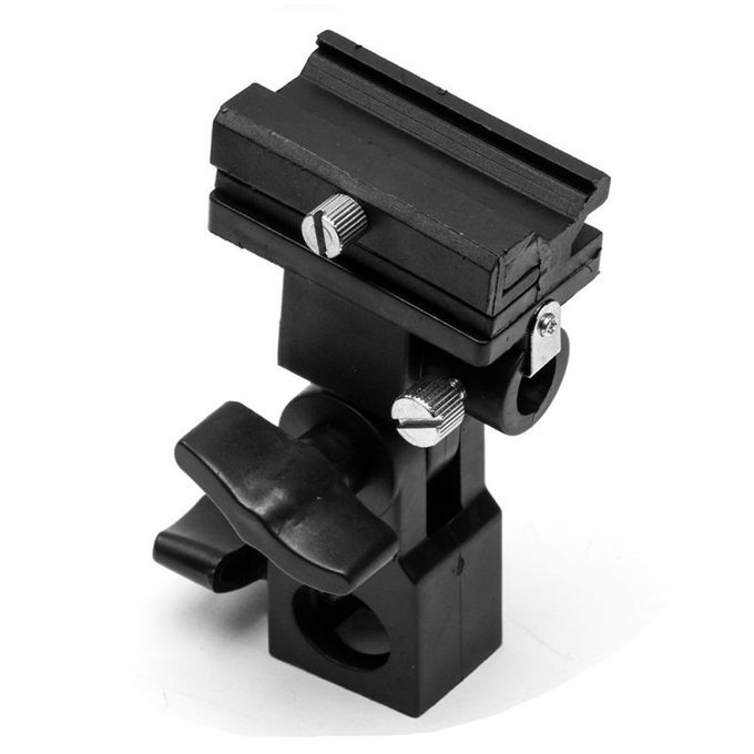 Photo Flash Adapter Hot Shoe Swivel Mount Light Stand-Black