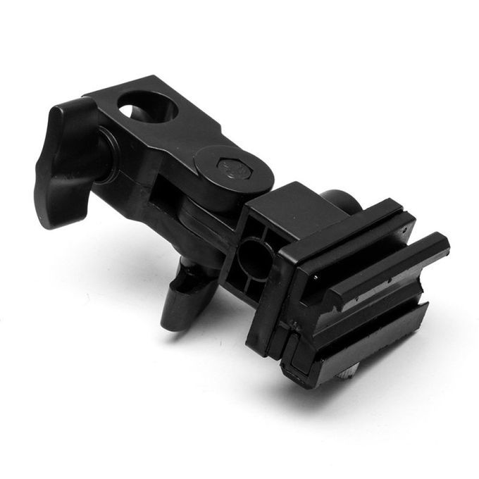 Photo Flash Adapter Hot Shoe Swivel Mount Light Stand-Black
