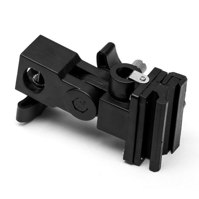 Photo Flash Adapter Hot Shoe Swivel Mount Light Stand-Black