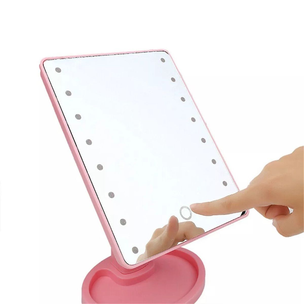 Makeup Mirror 22 LED Light Touch Screen Tabletop Beaut White