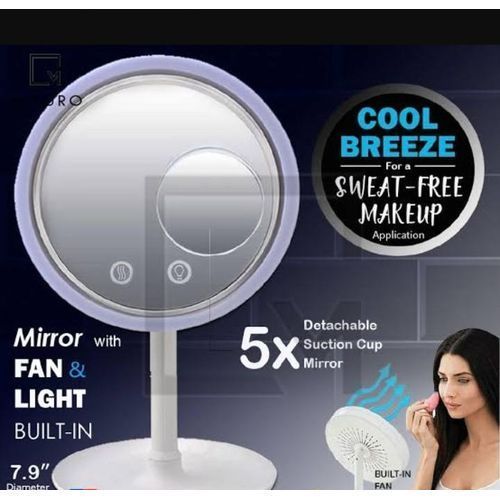 USB 3in1 Make Up Mirror With Led Light And Fan