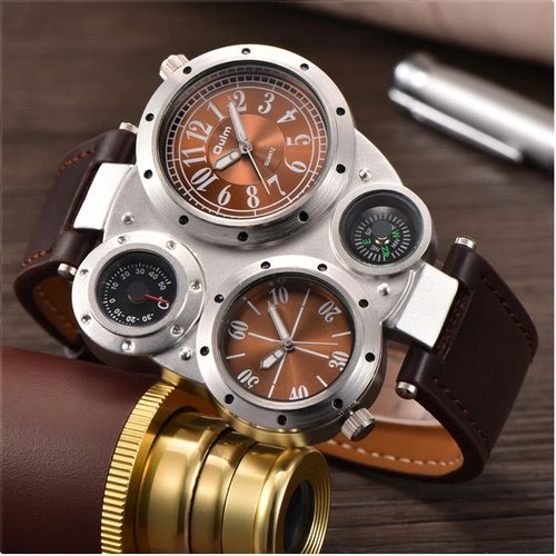 Super Exclusive & Classic Rugged Head Men Wrist Watch + Sophisticated Bracelet