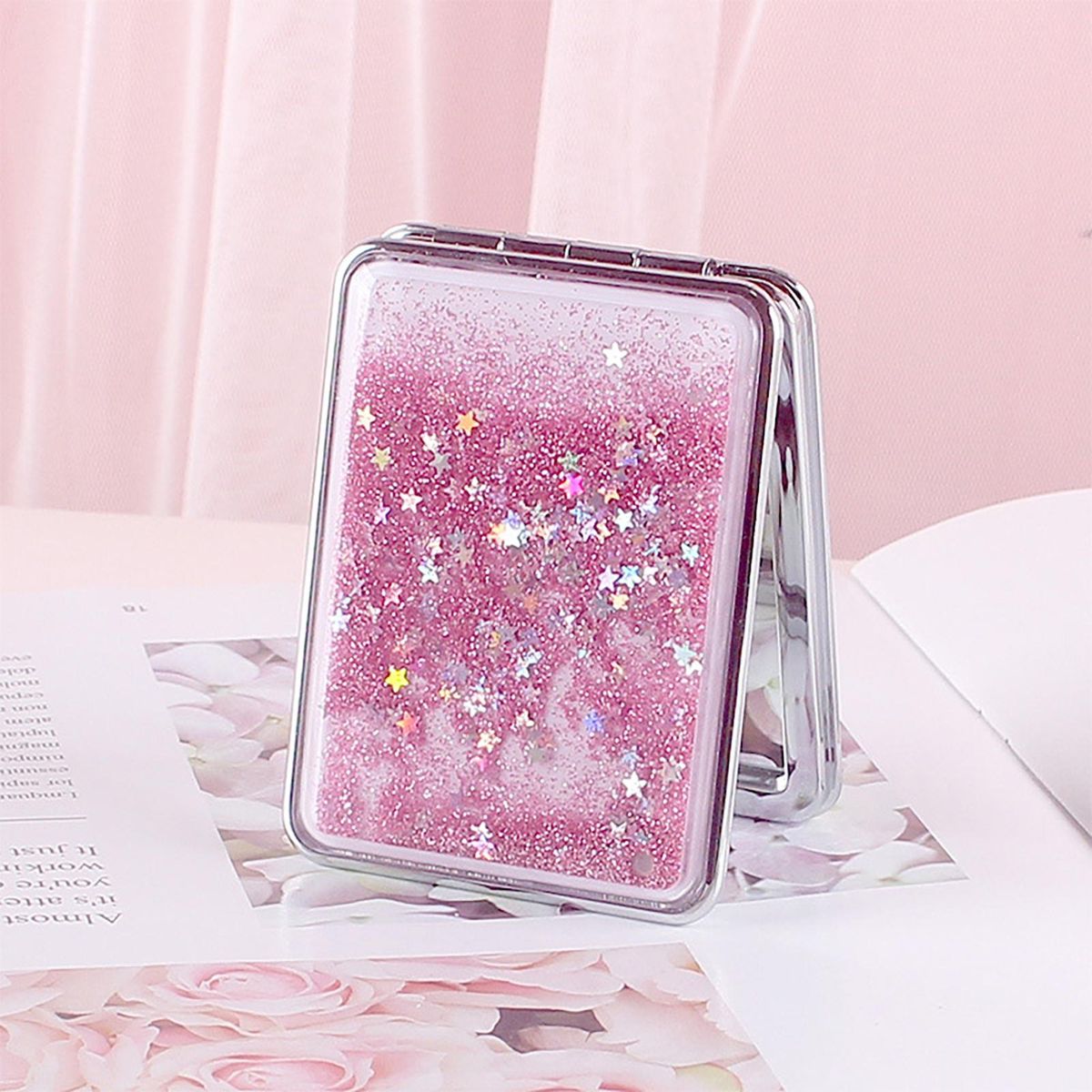 Vanity Mirror Hand Mirror Pocket Mirror Pink