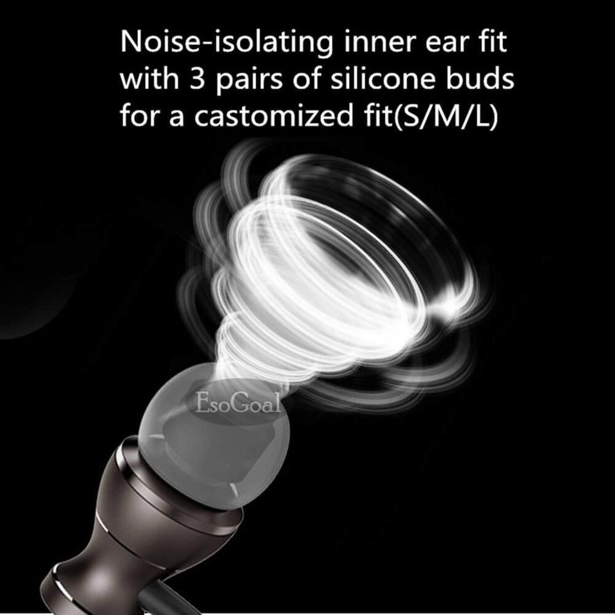 Wired Earphones In-Ear Magnetic Earbuds Stereo Noise Cancelling Headphones Sports Headset With Mic (Dark Grey) BDZ