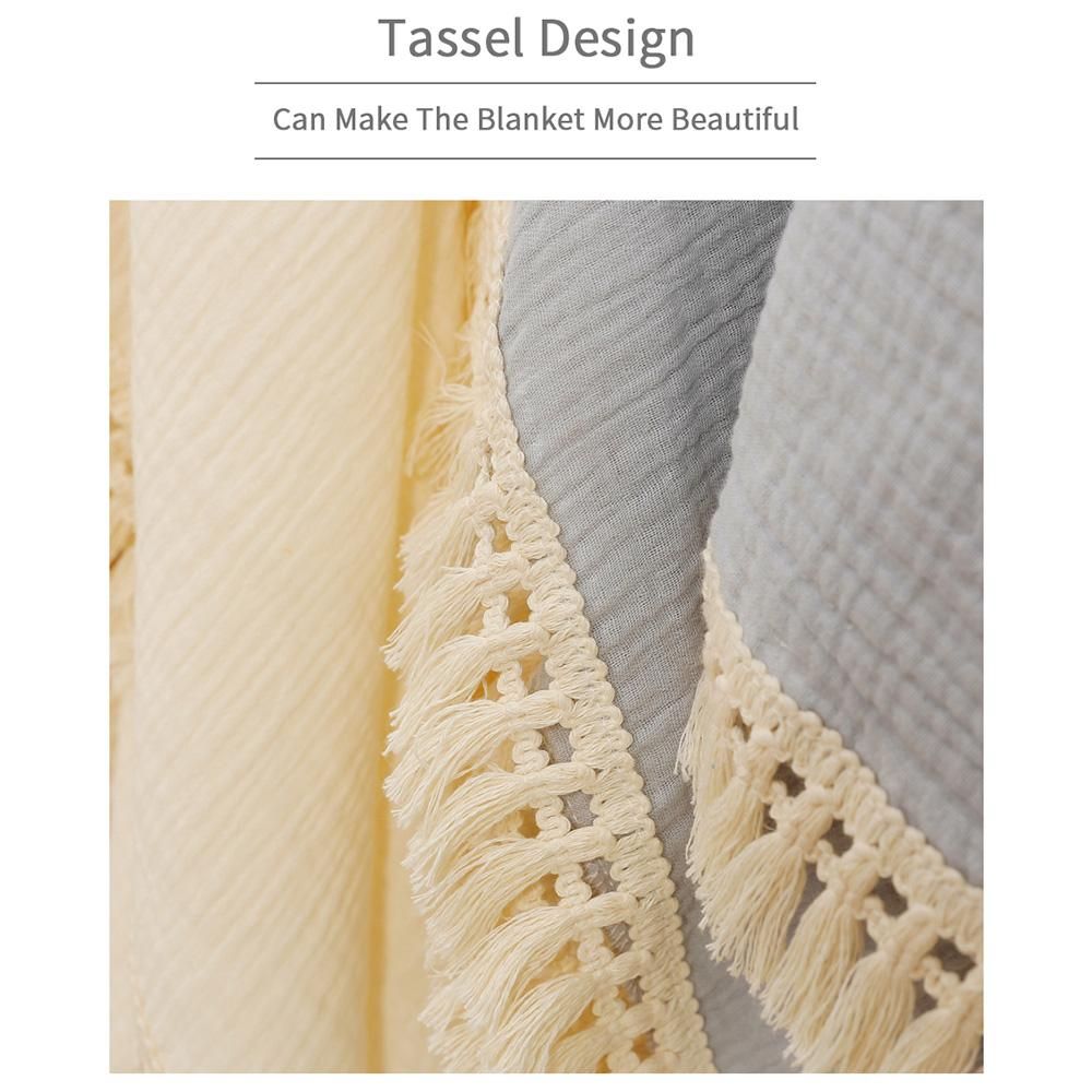 80*65cm/ 31.5*25.6in Comfortable Baby Muslin Blanket Soft Newborn Baby Swaddle Blanket Skin-Friendly with Beautiful Tassel Decoration Receiving Blankets for Baby Boys Girls