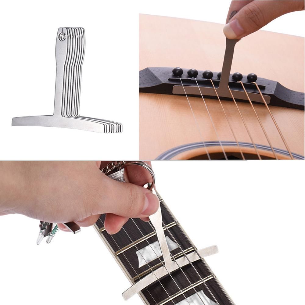9pcs Stainless Steel Understring Radius Gauge For Guitar Bass Setup Luthier Tool