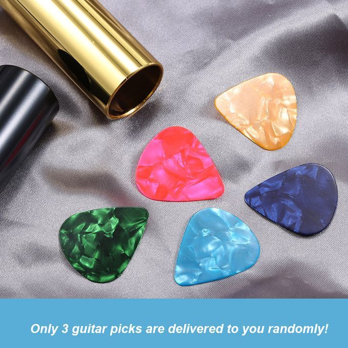 4pcs 60MM High Stainless Steel/Glass Guitar Slides Bars + 3