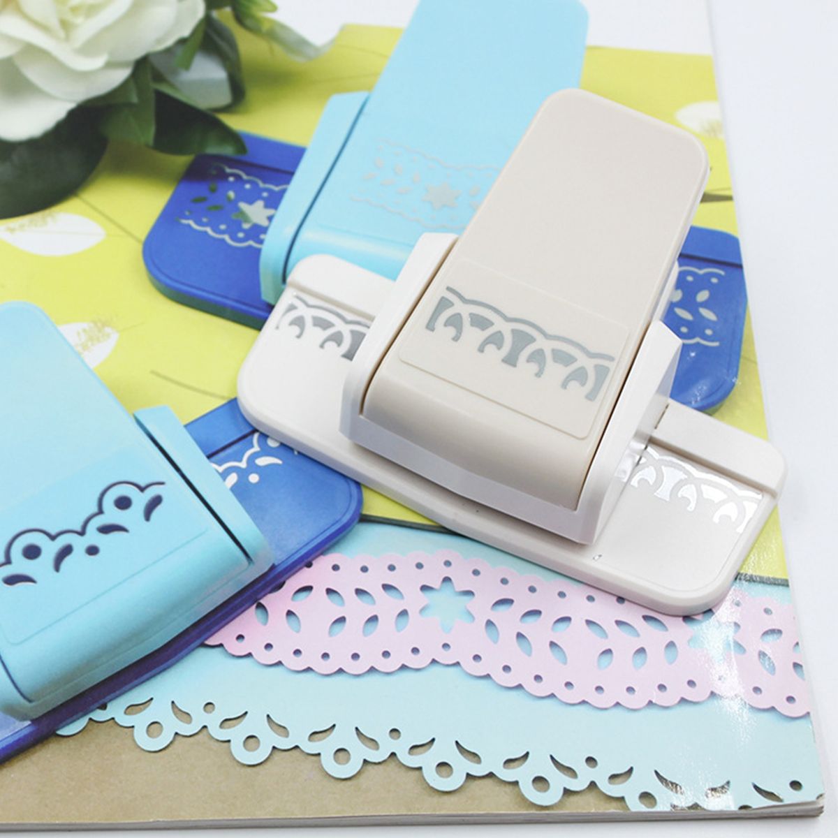 Edger Border Craft Punch Diamond Flowers Puncher Flourish