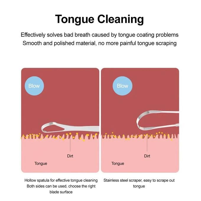 3 pieces stainless steel tongue scraper reusable cleaning tool