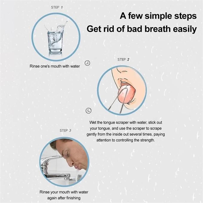 3 pieces stainless steel tongue scraper reusable cleaning tool