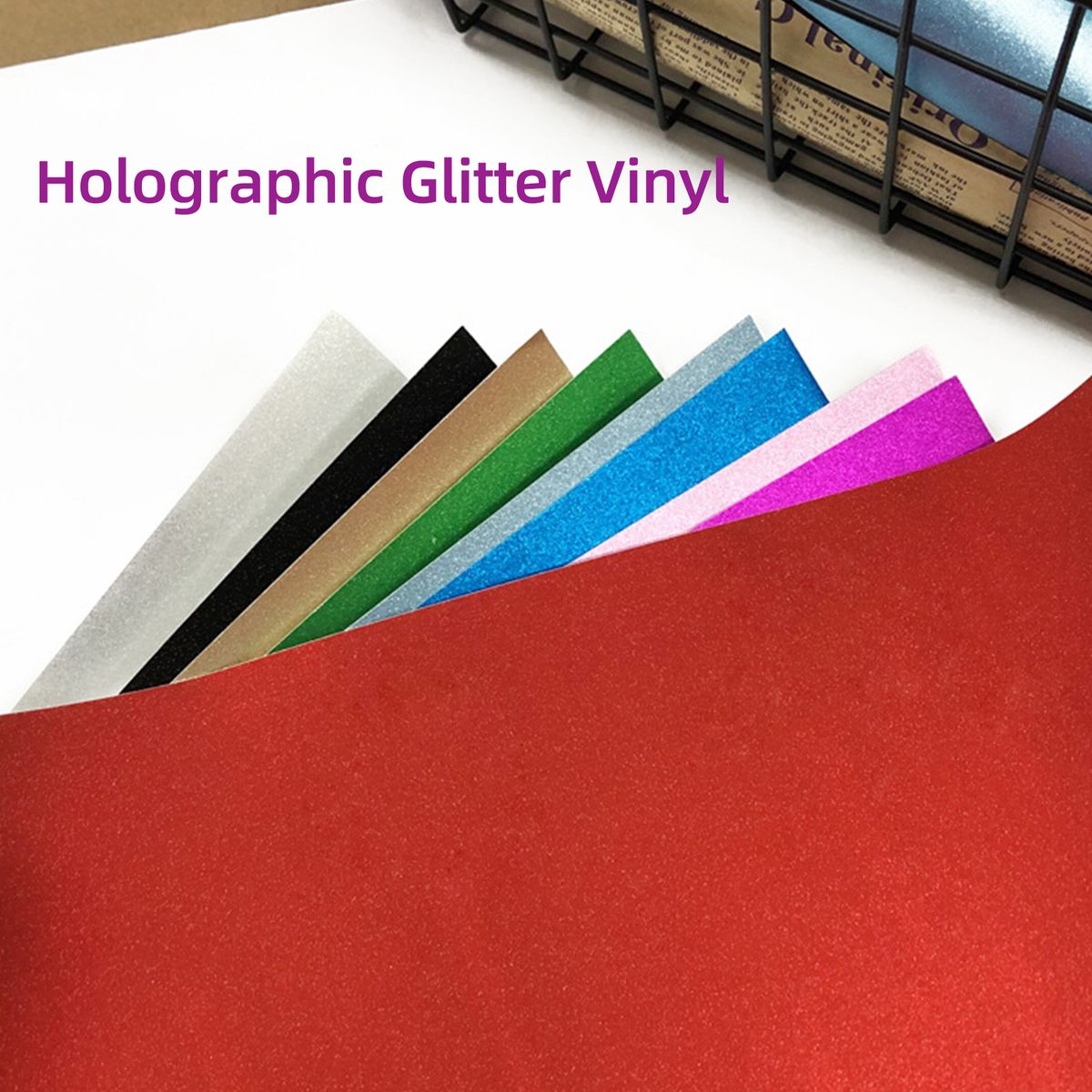 Holographic Glitter Adhesive Craft Vinyl