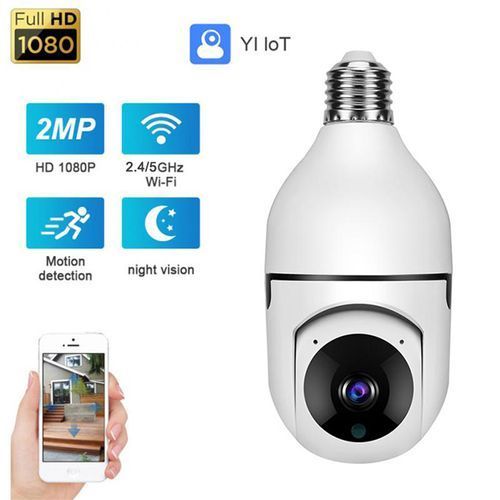 Wireless Light Bulb 1080p 360 Rotate Auto Tracking Cameras