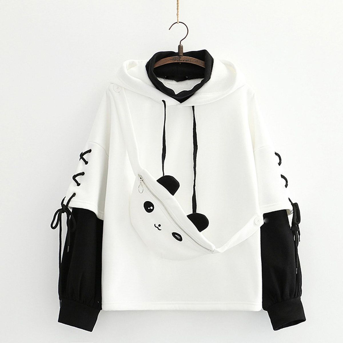 Woman's Hoodie Long Sleeve Sweatshirt Personality Bag