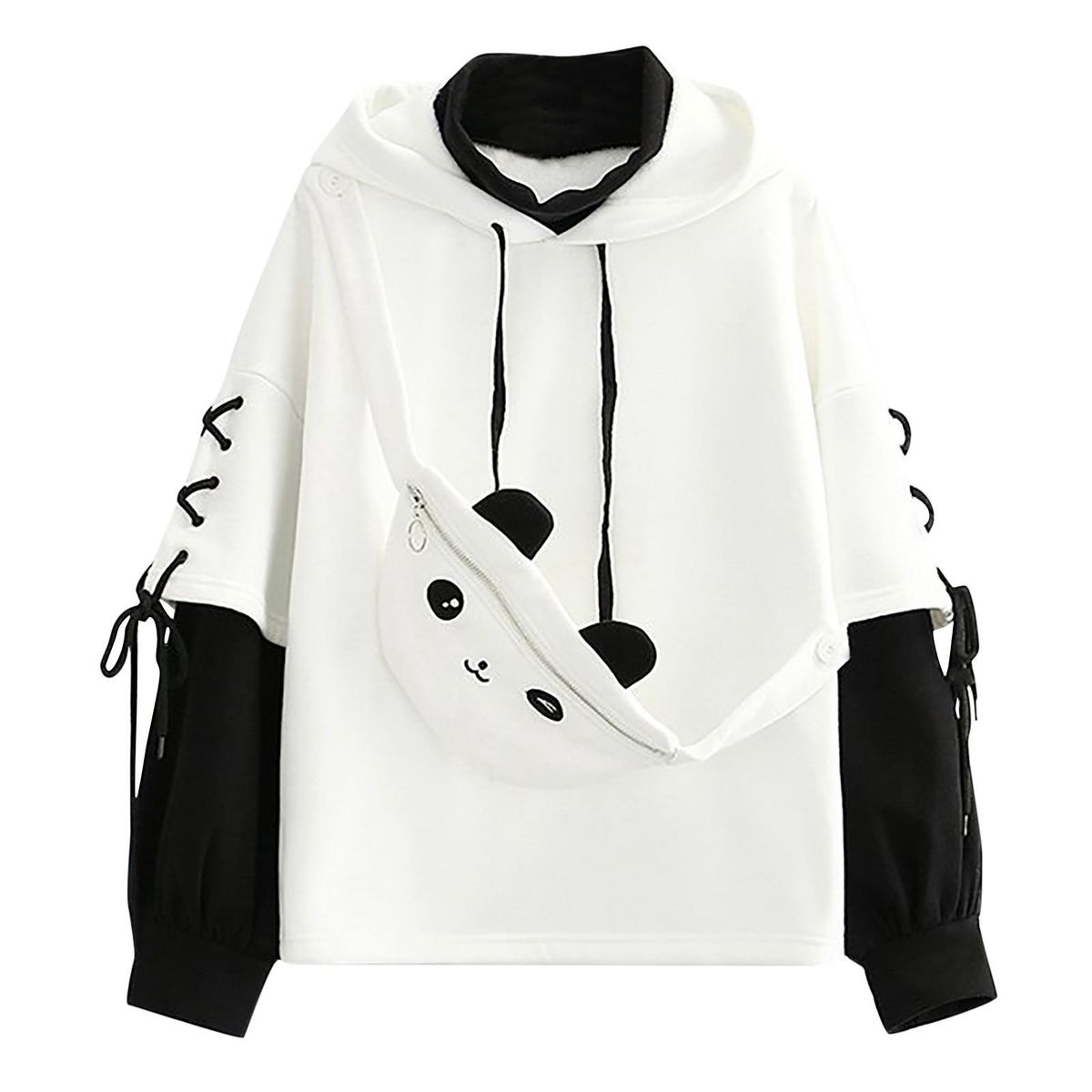 Woman's Hoodie Long Sleeve Sweatshirt Personality Bag