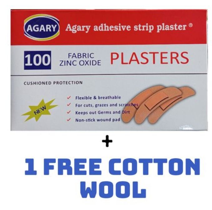 Quality Adhesive Strip Plaster(Full Pack)+ Free Cotton Wool.
