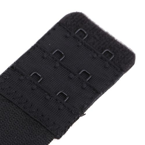 2x Black Bra Extender Strap 2 Hooks Replacement Elastic Underwear