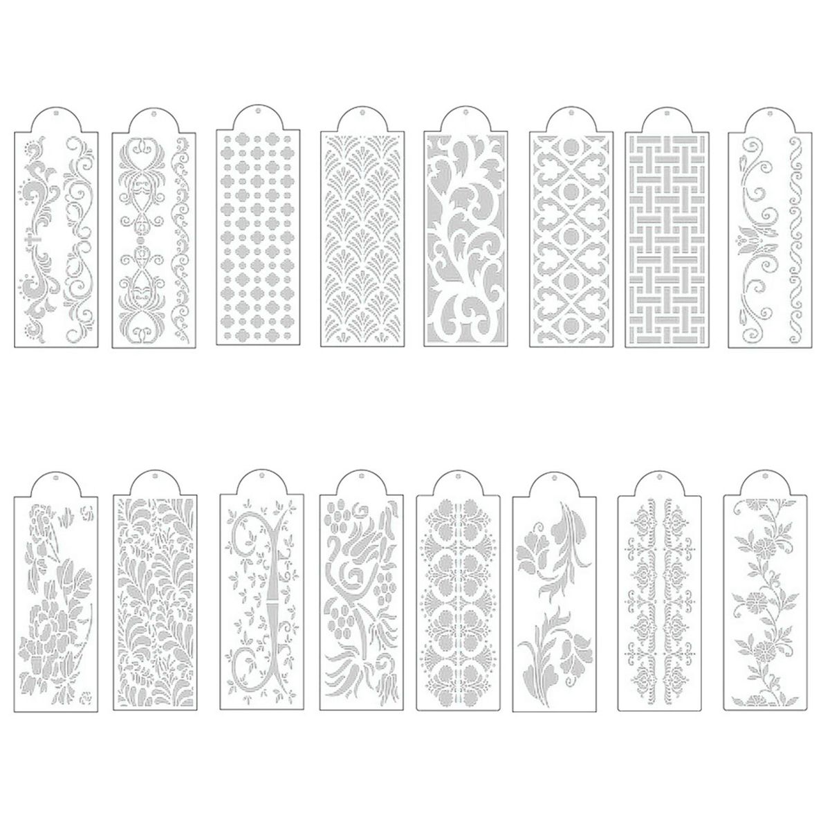 16Pcs Cake Border Stencils Flower Design Lace Cake Stencil Kitchen Baking Gadget
