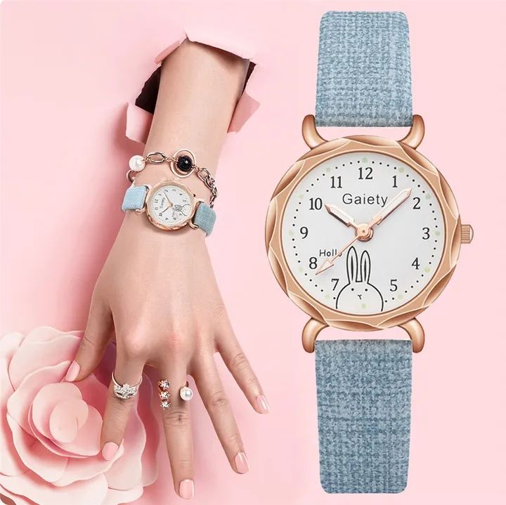 Rabbit Dial Design Women Quartz Watches Fashion Brand