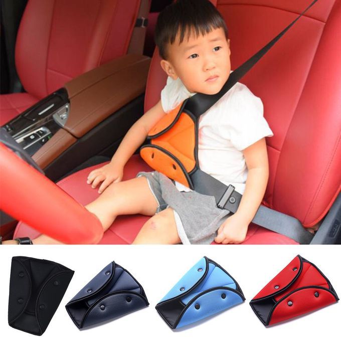 Car Child Seat Belt Retainer Triangle Anti-neck Adjuster-Gray-