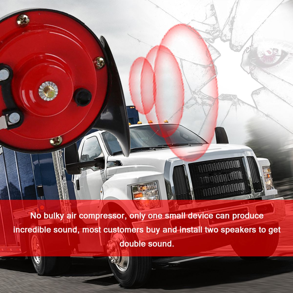 2PCS 24V Universal Double Tone Horn Car Motorcycle Air Horn